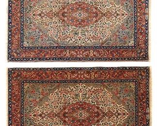 2097
A Near-Pair Of Persian Rugs
Second-half 20th Century
Each wool on cotton foundation, with central medallion and floral motif, 2 pieces
Each approximately: 57" L x 39" W
Estimate: $500 - $700