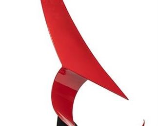2168
A Modern Free-Form Sculpture
20th Century
The free-form sculpture of red enameled metal on a dark marble base
Sculpture: 36.5" H x 17" W x 10" D; Overall: 37.25" H x 17" W x 10" D
Estimate: $300 - $500