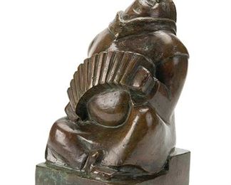 2173
A Bronze Sculpture Of A Figure Playing The Accordion
20th Century
Inscribed to base: TF
The bronze depicting a seated monk with an accordion
14.25" H x 8" W x 8.5" D
Estimate: $300 - $500