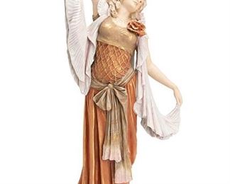2232
A Royal Dux Veiled Dancer
Late 19th/early 20th Century
Marked for Royal Dux Bohemia: [Pink Triangle] / 366
The dancer with tiara, scarf, and sash
22.375" H x8" W x 5.5" D
Estimate: $600 - $800