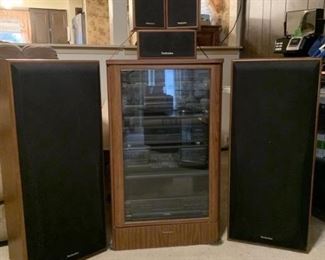 Technics Stereo System. Includes speakers and
surround sound. All the cabinets are approximately 3 feet tall.