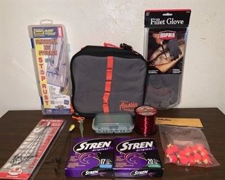 Variety of fishing equipment.