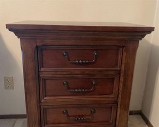 Nightstand with three drawers sold from  Ashley Furniture. Measures 20w x 17d x 32h.  