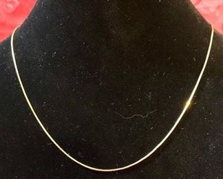 18K Gold Necklace. 18 in and weighs 4.6 grams.