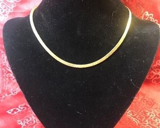 Sterling Silver Gold Wash chain. Measures 16 inches and weighs 14.9 grams.