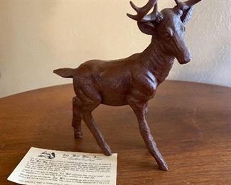 Vintage Handcrafted Deer Collectible. Made from crushed pecan shells.