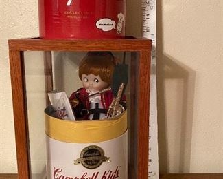 Vintage / Collectible Campbell’s Soup Doll in Heavy Glass Display Box. All in like new condition. Card of Authenticity included.