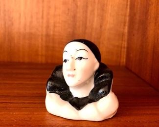 $30 Porcelain head with collar.  2" W, 2" H, 2" D.  