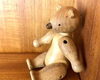 $25 Wood bear moveable legs and arms.  5" H, 2.5" W, 2.25" D. 