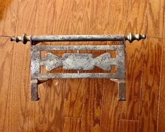 $60  Antique Cast iron carved trivet .   17.5" W, 8.5" D, 6.5" H. 