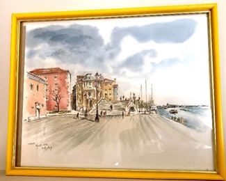 $140 Betty Guy watercolor "Venice" 1998.  14.5" W x 11.5" H.  