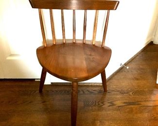 $1,600 - George Nakashima signed Mira chair.  19" W, 16.5" D, 27" H, seat height 16.5".  AS IS  - minor wear on seat