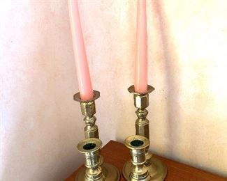 L $40, S $20 Vintage brass candle holders      