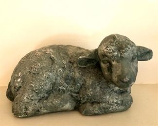 $40 sheep figure  as is (slight chip one ear) -   9.5" W, 5.5" H, 5.5" D.  