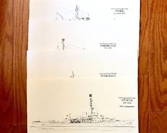  $40 Set of 4 Coast Guard Ship's prints 