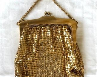 $30 Mesh purse gold tone with chain.  4.5"W; 5"L and with chain 7.5" 