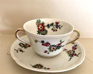 $25 - Limoges cup and saucer: 3.5" diam; 2.5"H; saucer: 5.5" diam; 