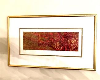 $1,200 Joichi Hoshi "Forest of Star" wood block  print  - 23" W x 13.5" H. 