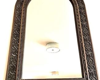 $175  Large oval mirror with straight base carved