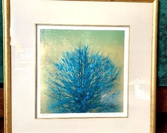 $950 - Joichi Hoshi signed and numbered wood block print - 18" by 18 ". 