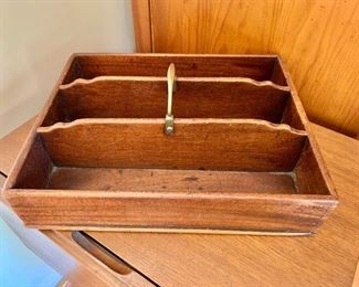 $60- Vintage wood box - AS IS 11"L; 14"W; 3.5"H