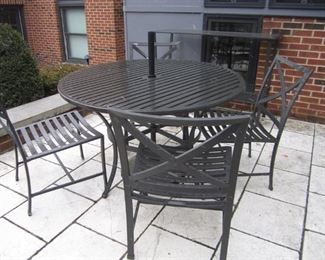 PATIO TABLE AND 4 CHAIRS BY RESTORATION HARDWARE IS CARMEL CLASSIC