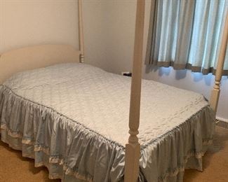 French Provincial Bedroom Furniture Full  four-poster size bed, dresser w/mirror, chest of drawers