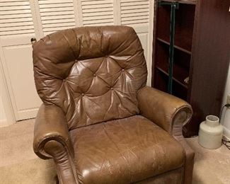 Leather rocker recliner
