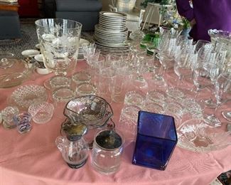 Silver Overlay Bowls,
Crystal Glasses,