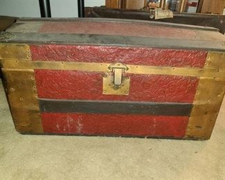 Antique Wooden Trunk. Approx. 13" x 26" x 13". Needs TLC
