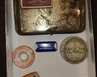 ANTIQUE FISHING HOOKS, and Miscellaneous boxes