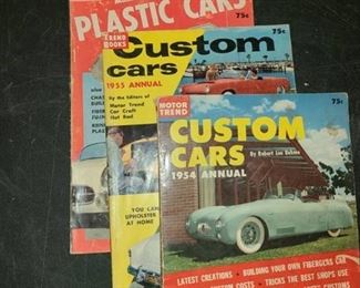 3 MOTOR TREND MAGAZINES. 1954 1955