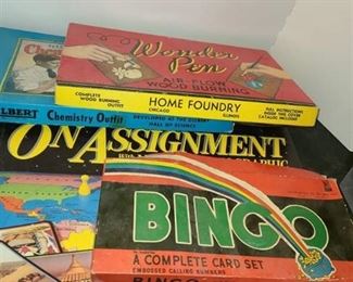 4 ANTIQUE BOARD GAMES