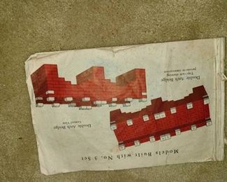 WOODEN BOX OF WOODEN LEGOS