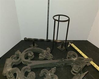 Cast Iron Wall Decor, 4 Table Legs, Towel Rack, and a Candle Holder