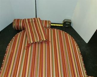 Chair Cushion with Pillow and extra Material. Cushion is 2ft wide x 20" long...