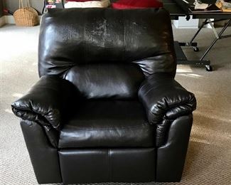 Black leather recliner