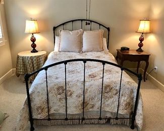 Full size metal bed with mattress
