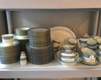 Noritake “Randolph” China 98 pieces. Place setting for 14 plus serving pieces.
