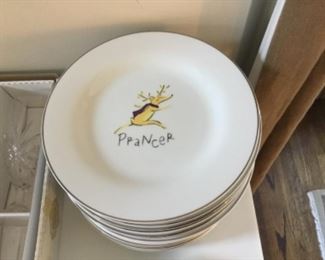 Pottery Barn Reindeer plates....14 pieces