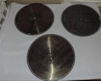 3 Large Metal Music Discs  Goes with Music Box