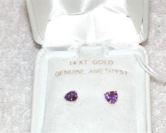 14 kt gold Amethyst earrings