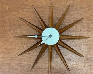 VTG MID CENTURY GEORGE NELSON SUNBURST CLOCK BY HOWARD MILLER