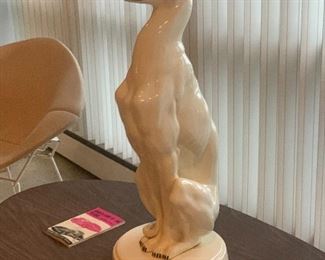 VTG CERAMIC WHIPPET GREYHOUND DOG SCULPTURE