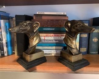 BRONZE GREYHOUND BOOKENDS