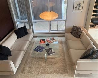 MID CENTURY COUCH W/ LUCITE