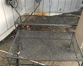 Wrought Iron Love Seat Table and 1 Chair