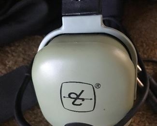 Dick Clark aviation Headset with flight bag