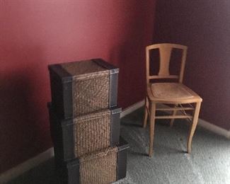 3 Wicker Storage boxes