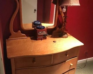 Burl Veneer dresser with mirror